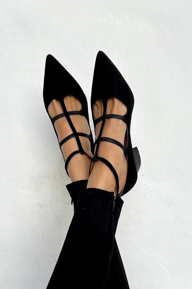 Giada - Zapato de tacón puntiagudo con tiras cruzadas