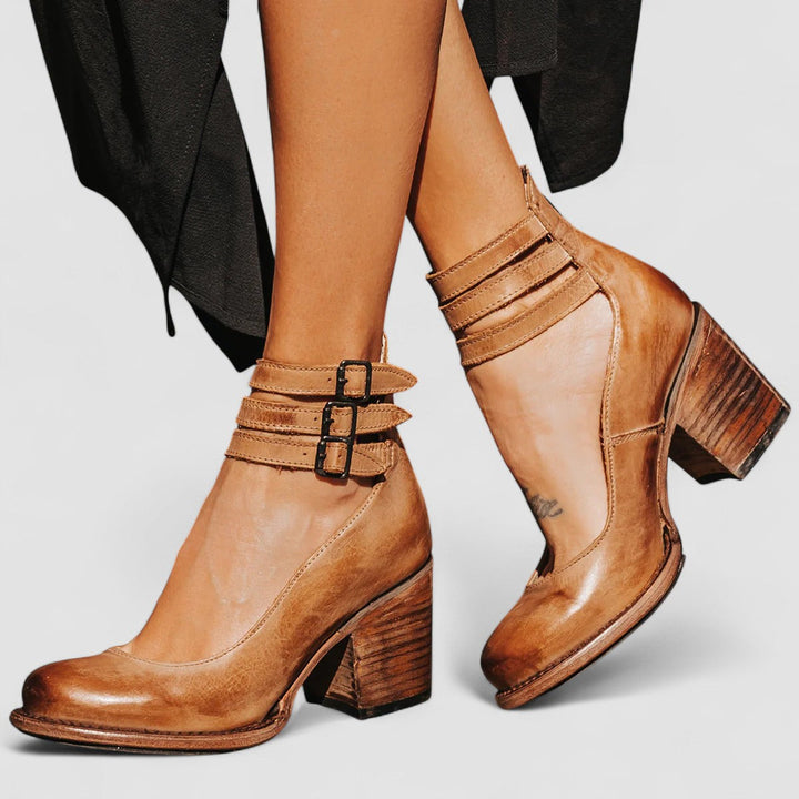 Ginevra - Zapatos de tacón alto con tiras múltiples y suela gruesa