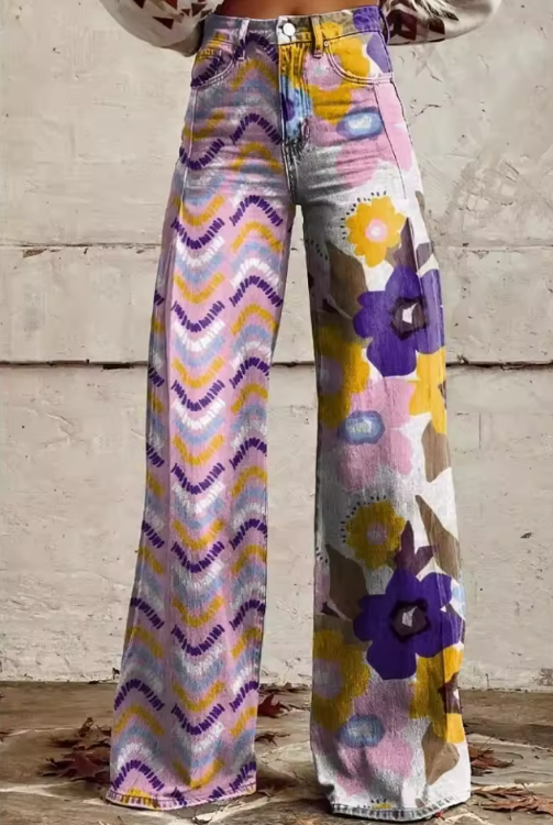 Isa - Pantalones Bohemios Florales