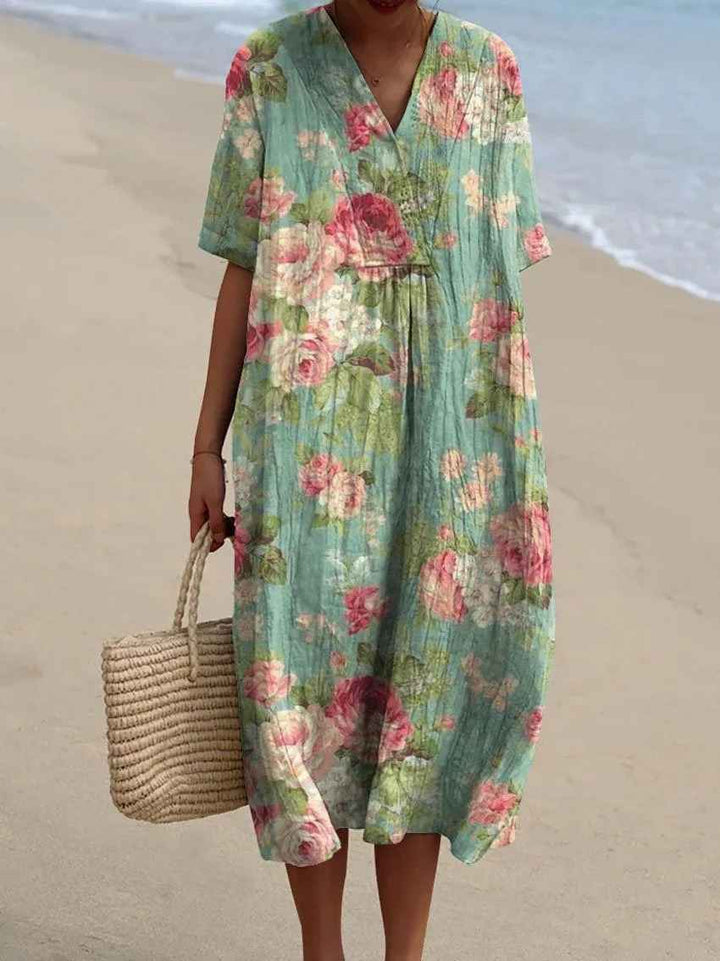 Sammy - Vestido Casual Flowy de Arte Floral Vintage