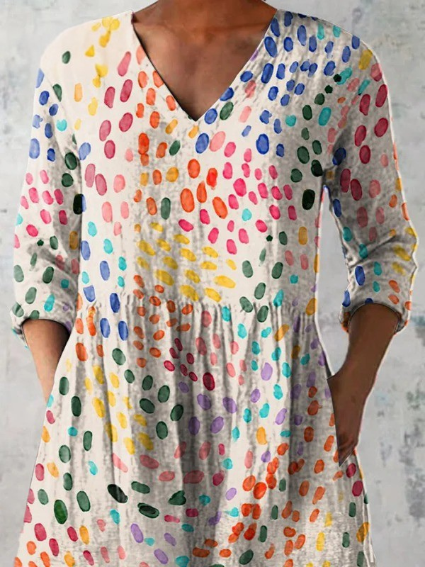 Bernarda | Camisa vintage cuello V manga larga