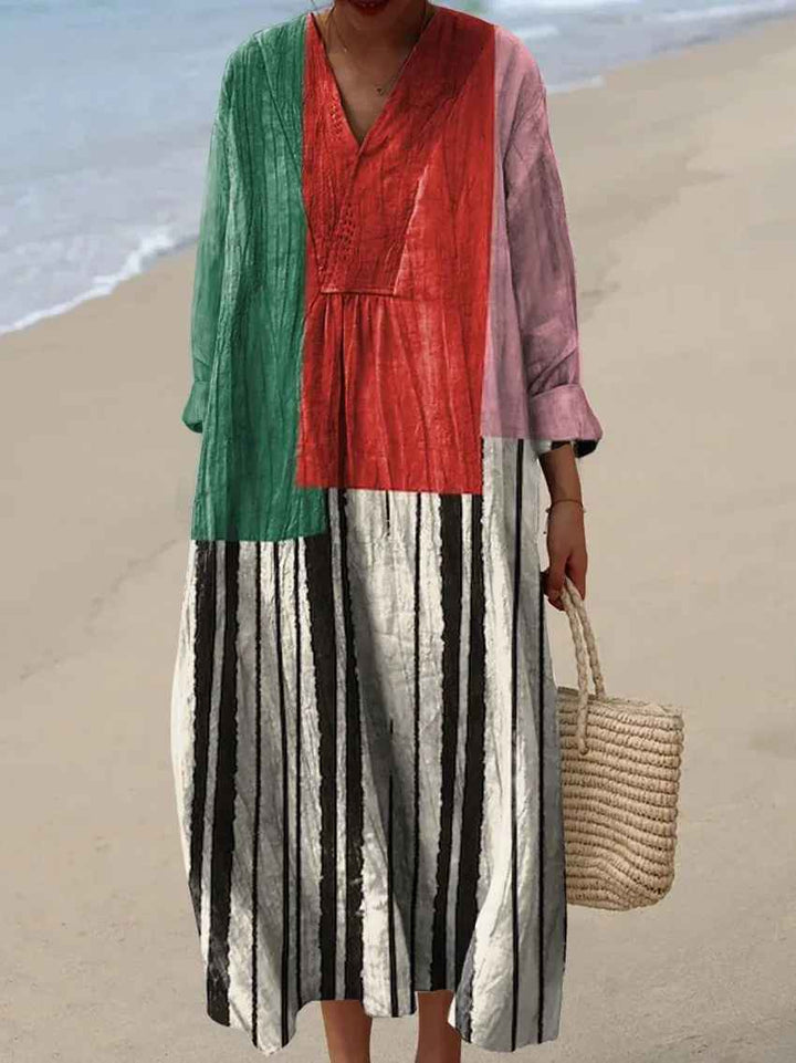 Lola - Vestido de Estampado Geométrico Retro