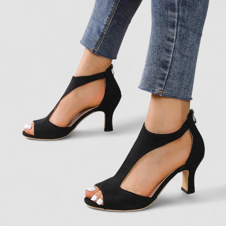 Camila - Sandalias de Tacón Alto con Punta Descubierta
