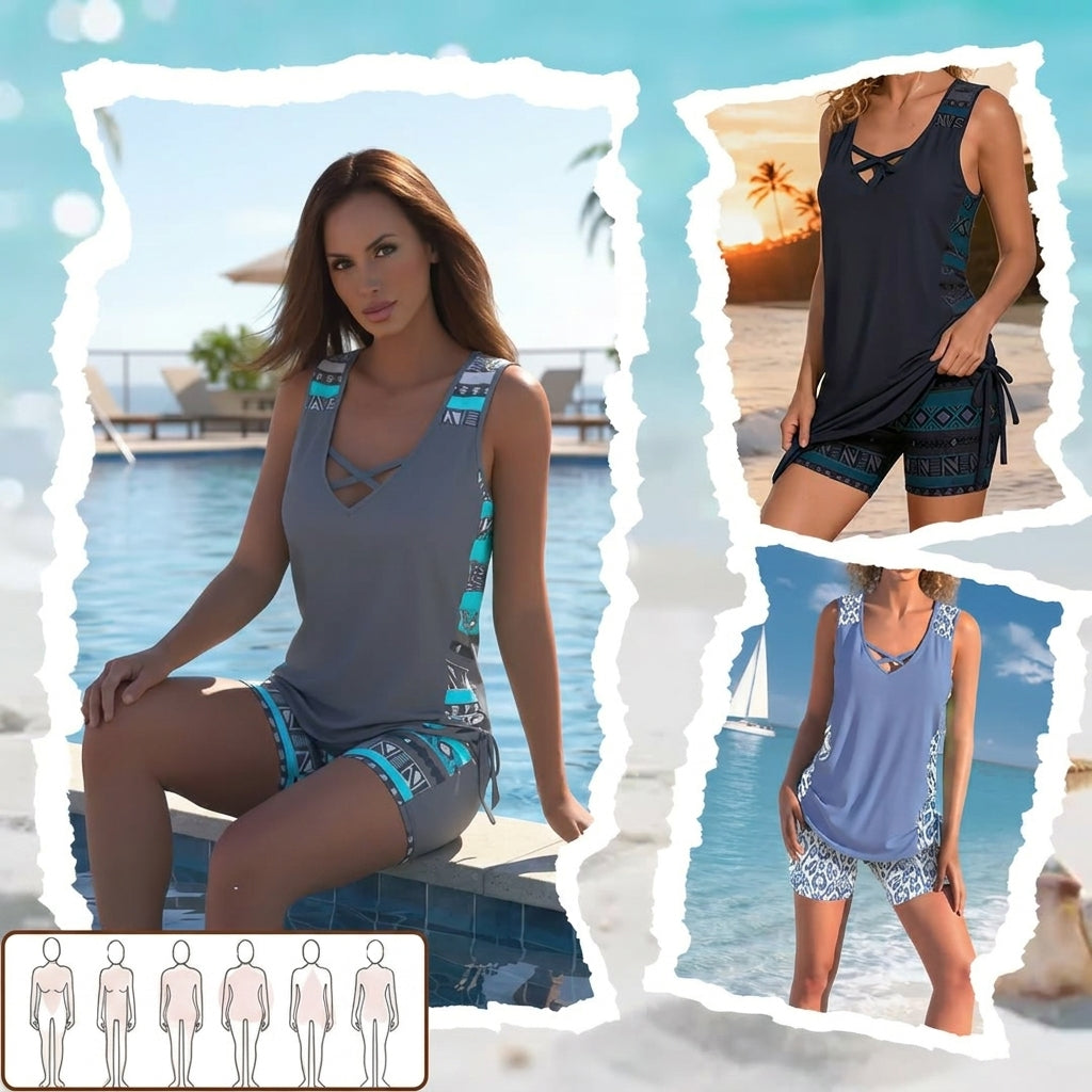 Lara - Tankini estampado con short