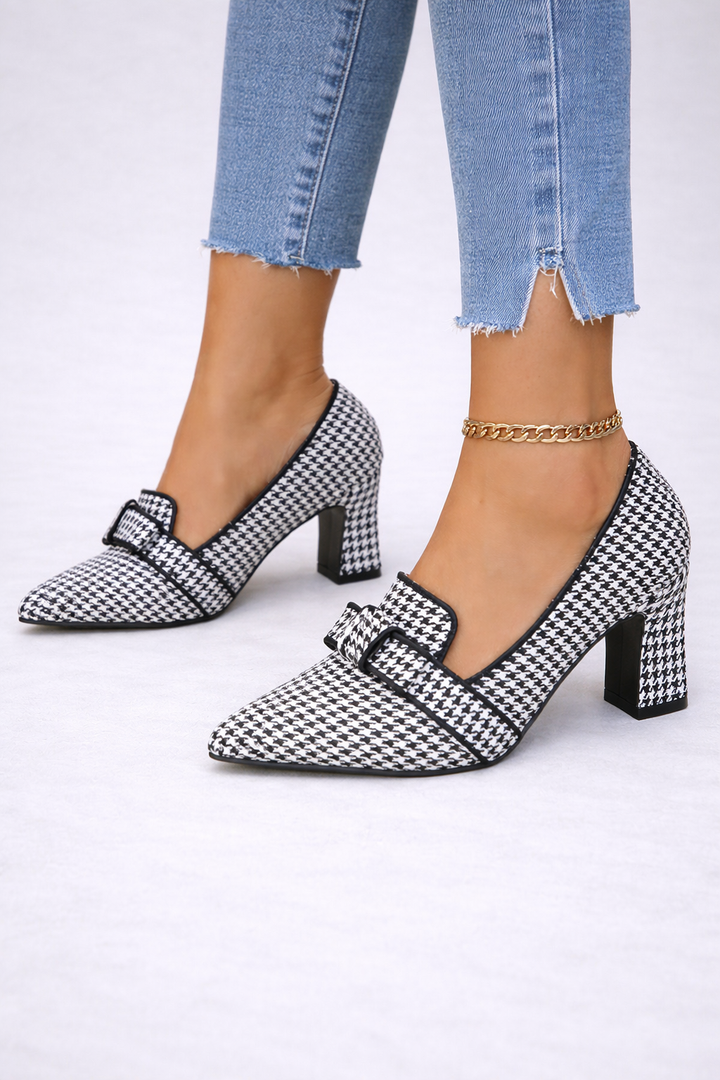 Chloé | Zapato de Tacón con Estampado Pata de Gallo