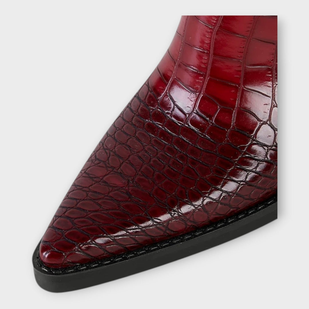 Botas con Diseño Croco y Tacón Elegante