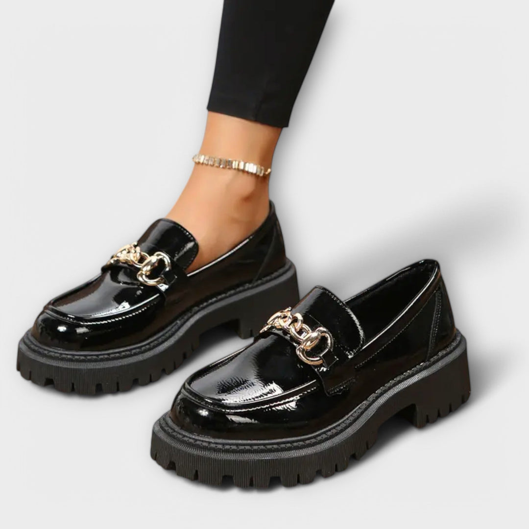 Lucía - Mocasines de plataforma para mujer con hebilla de cierre