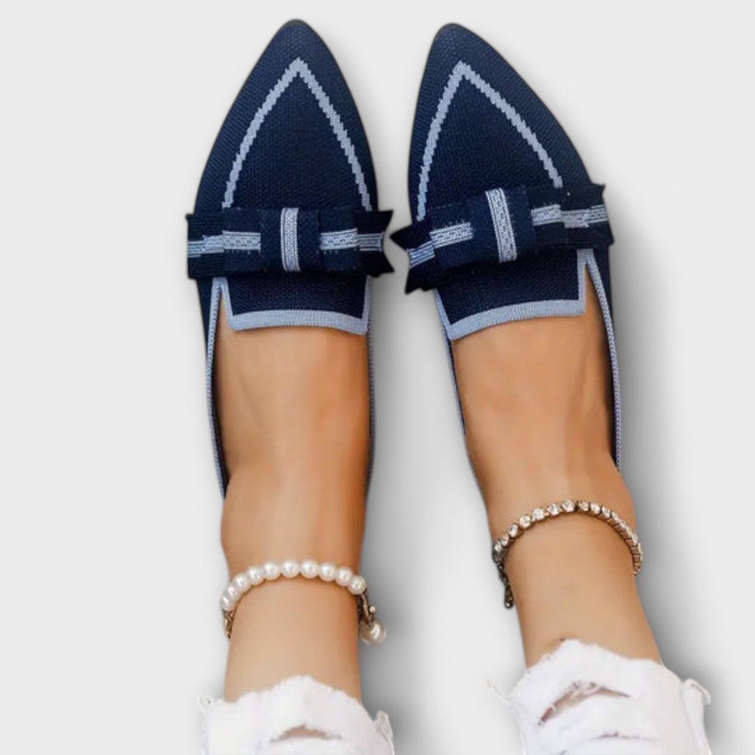 Zapatos planos femeninos con diseño de nudo