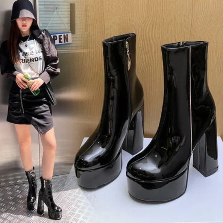 Carina - Botas con plataforma súper alta con encanto y confianza
