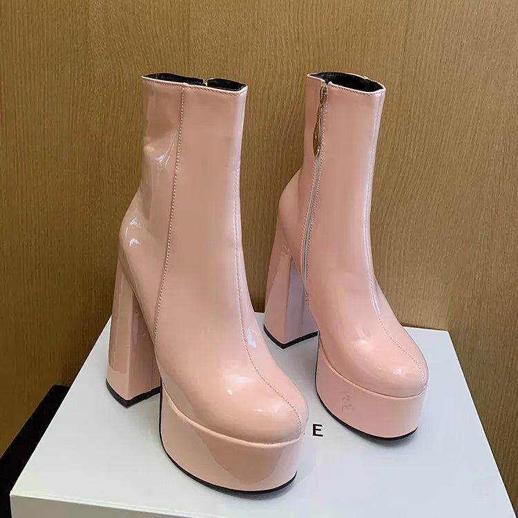 Carina - Botas con plataforma súper alta con encanto y confianza
