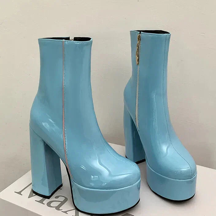 Carina - Botas con plataforma súper alta con encanto y confianza