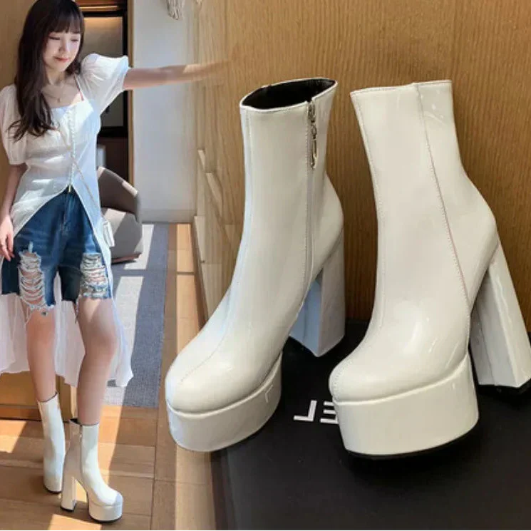 Carina - Botas con plataforma súper alta con encanto y confianza