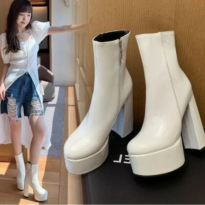 Carina - Botas con plataforma súper alta con encanto y confianza