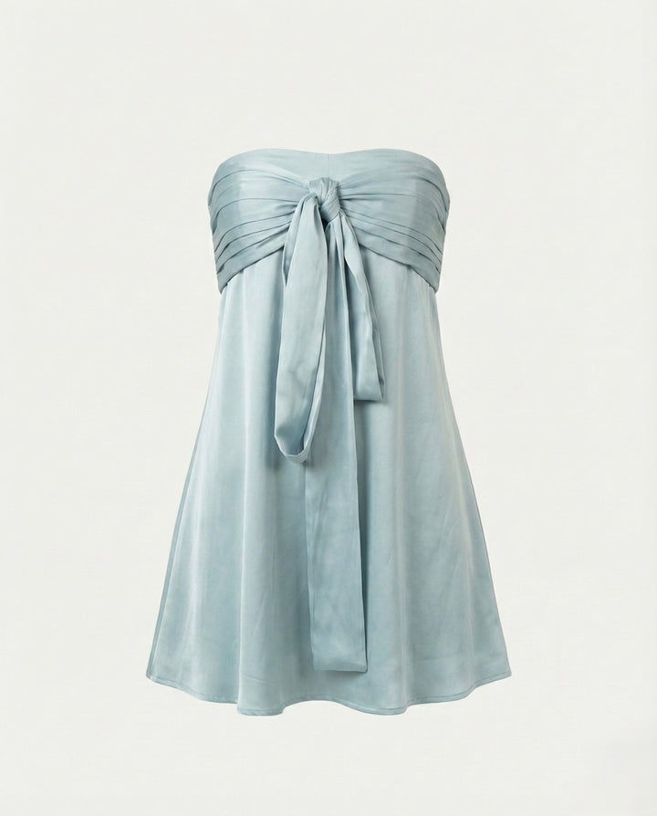 Vestido "Aguamarina"  Mini Satinado