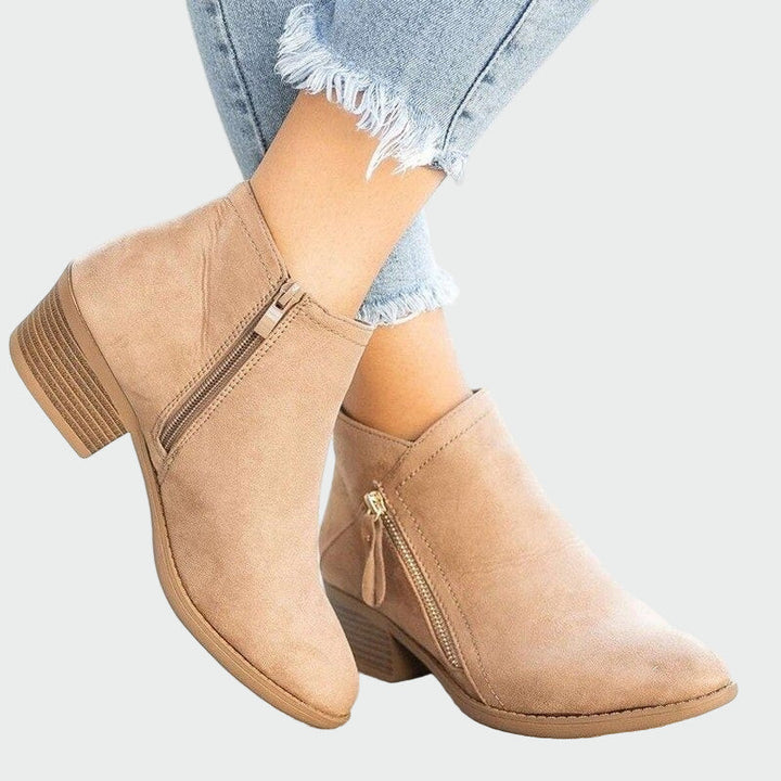 Botas ortopédicas premium de cuero con tacón para el invierno
