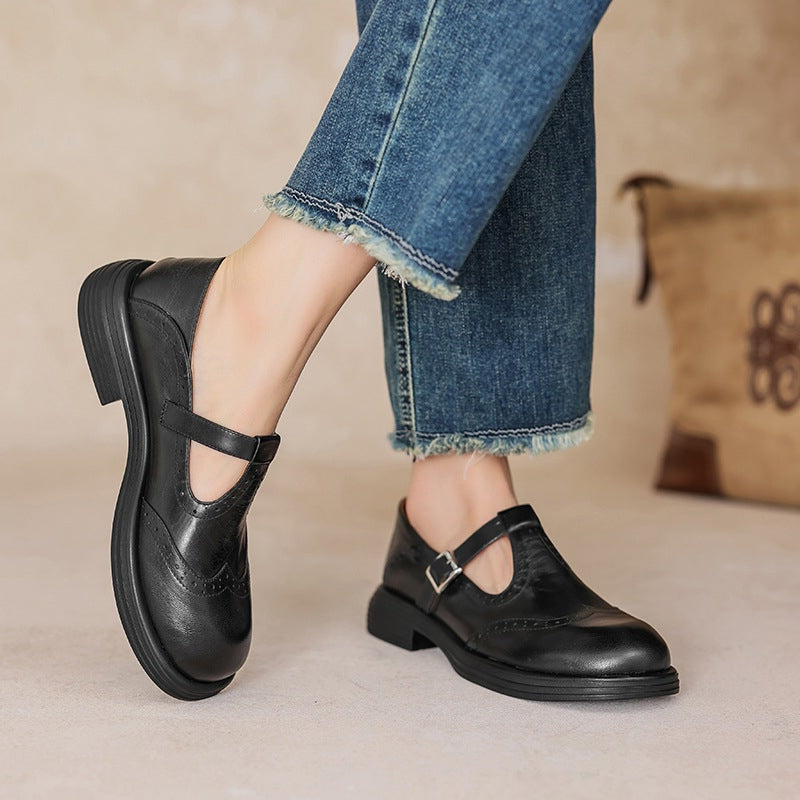 Vela - Zapatos Mary Janes Premium de Cuero