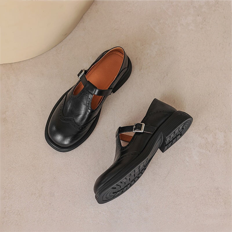 Vela - Zapatos Mary Janes Premium de Cuero