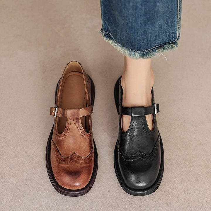 Vela - Zapatos Mary Janes Premium de Cuero