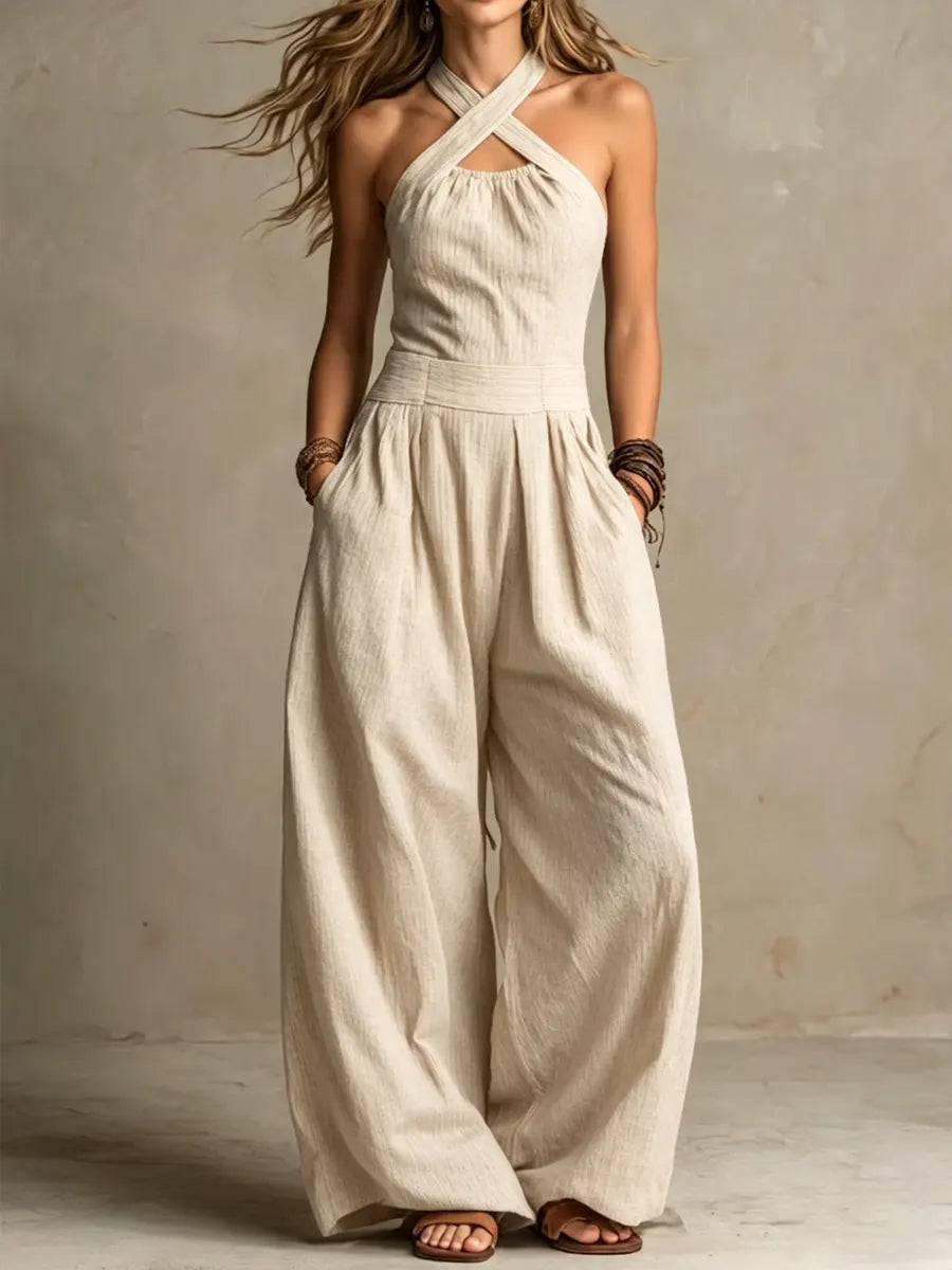 Ariadna – Mono Elegante Con Escote Cruzado